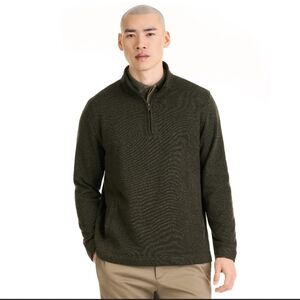 VAN HEUSEN Flex Men's 1/4 Zip Pullover Sweater Size M Grey Grandpacore Retro